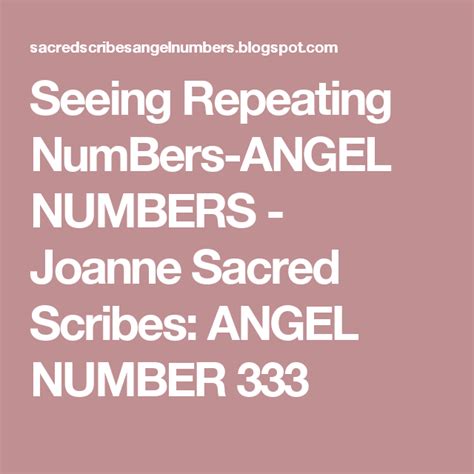 joanne scribes angel number 333.